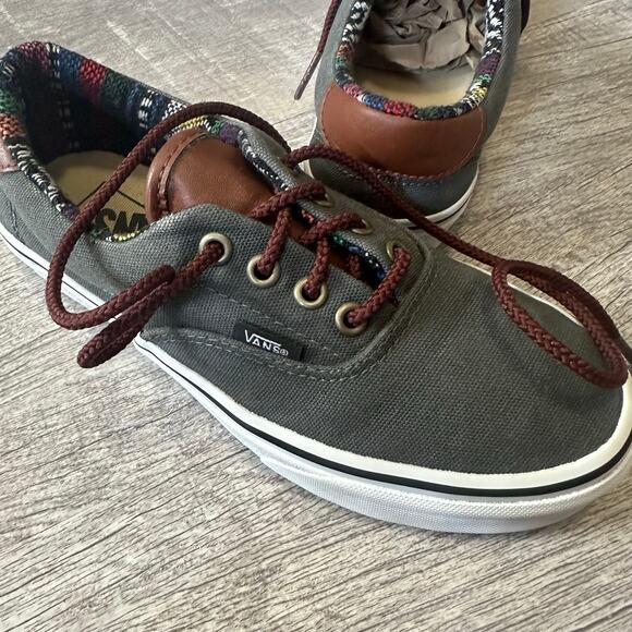 VANS Era 59 Charcoal Grey Skate Shoe Mens 5 / W 6.5 Aztec Print Leather Accent - Picture 9 of 11